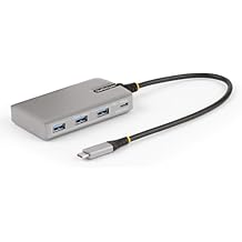 4-Port USB-C Hub with USB-C DP Alt Mode Video Output 4K 60Hz - 3x USB-A, 1x USB Type-C, 100W Power Delivery Pass-Through, USB 3.2 10Gbps, 1ft/30cm Cable, Portable USB Hub (HB31C3A1CDPPD3)