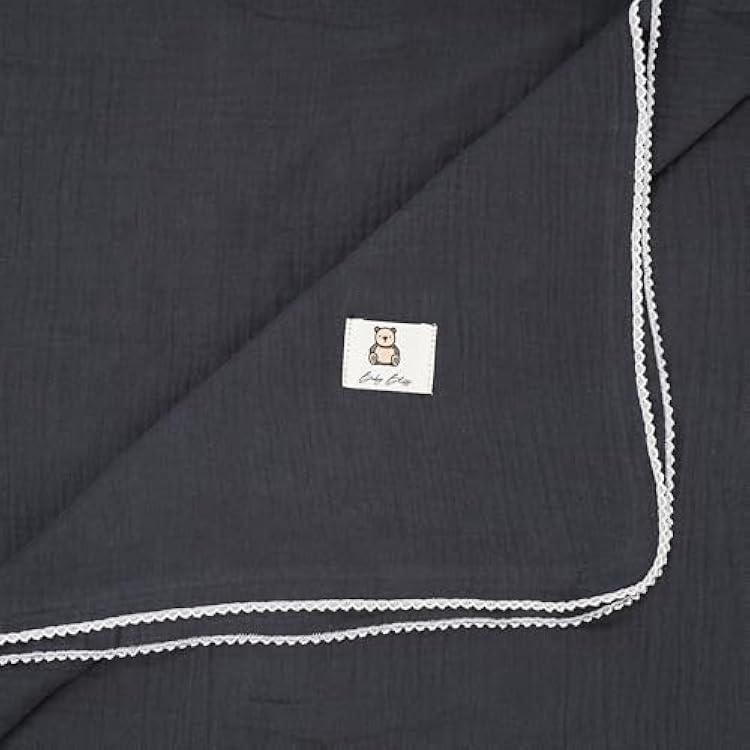 Baby Bliss Crepe Cotton Receiving Blanket - Midnight Sky, Crepe, Small Newborn, Blanket - Swaddle for Ultimate Coziness Midnight Sky