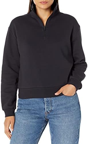 Alternative Womens Quarter Zip Pullover, Eco-Cozy Lightweight Fleece Mock 14 Zip