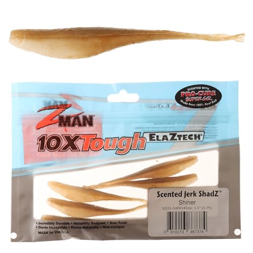 Z-Man SJS35-54PK5 Scented Jerk ShadZ, 3.5, Shiner, 5 Pack
