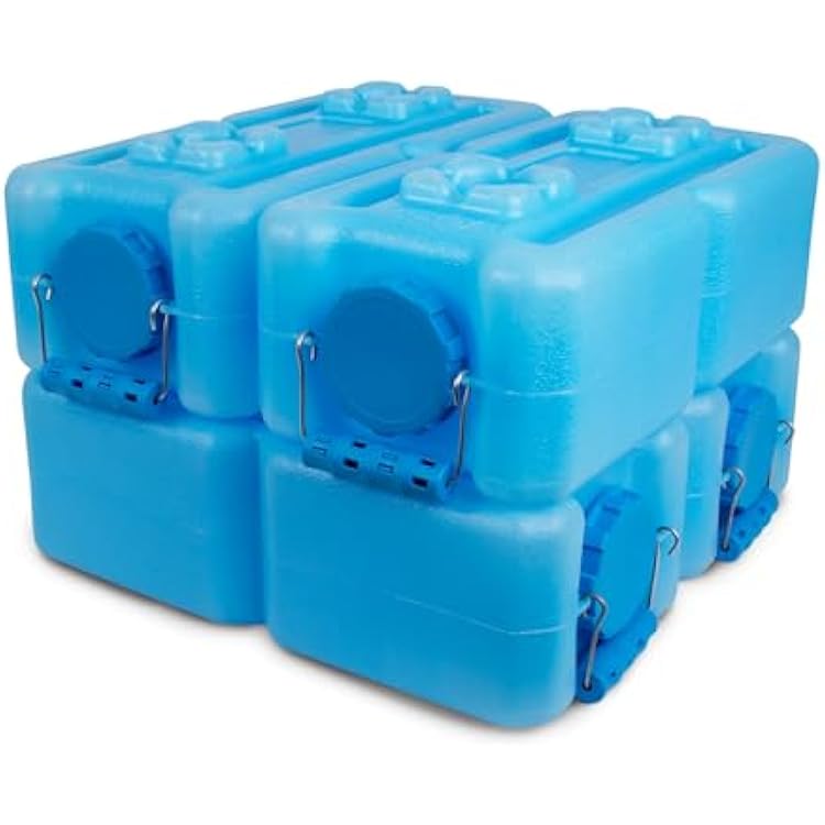 WaterBrick International WaterBrick Water Storage Containers for Emergency Water Storage | 4-Pack of Stackable 3.5 Gallon Water Container Bricks | Food-Grade HDPE Plastic | BPA-Free | STD Blue