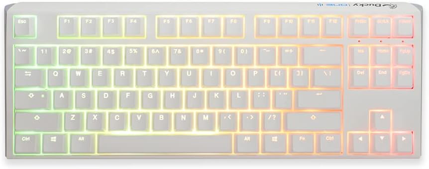 Ducky One 3 TKL Pure White Hotswap RGB Mechanical Keyboard (Cherry MX Clear)