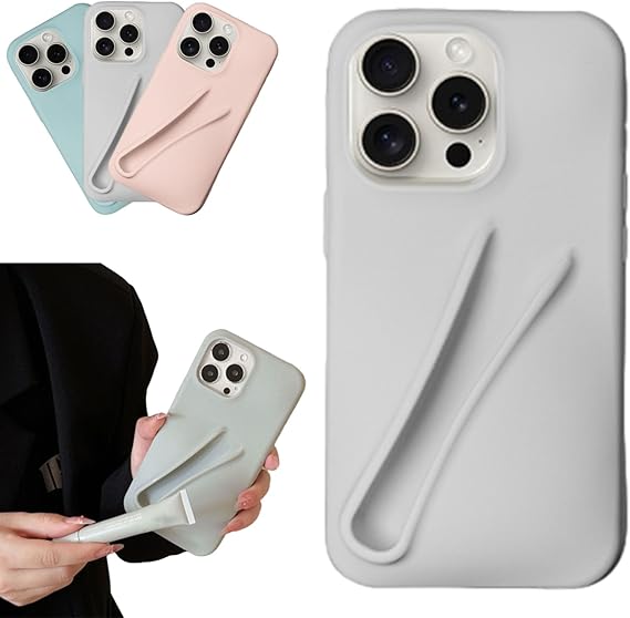 Rhode Lip Gloss Phone Case - Liquid Silicone Camera Protection for iPhone 13 14 15 Pro Max Grey, for iPhone 14 Pro Max
