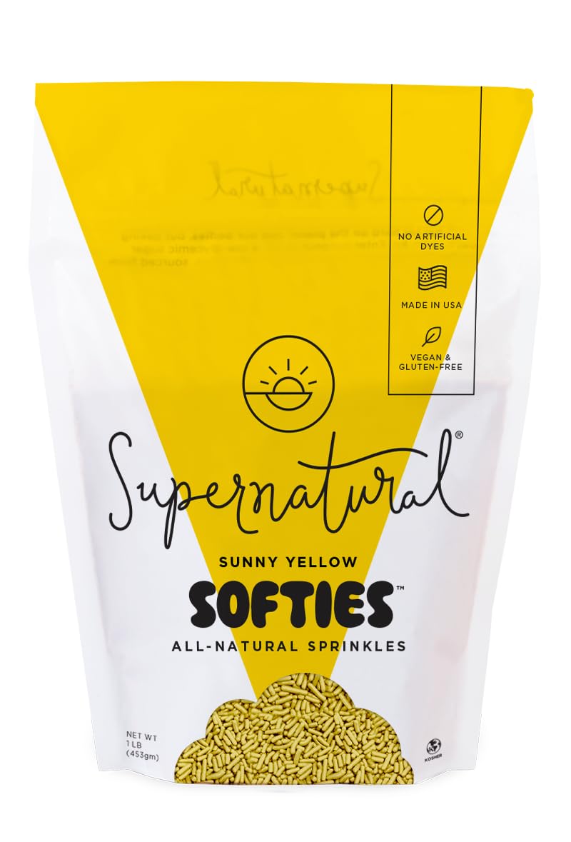 Supernatural Sunny Yellow Softies Sprinkles, Dye-Free, Made in USA, Soy Free, Gluten Free, Vegan, 16oz