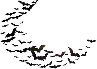 Vinyl Wall Decal Bats Patterns Halloween Horror Gothic Art Stickers Mural Large Decor g3797 Black