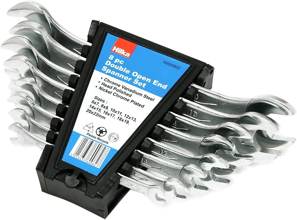 Hilka 16600802 Open Ended Spanner Set Metric 8-Piece
