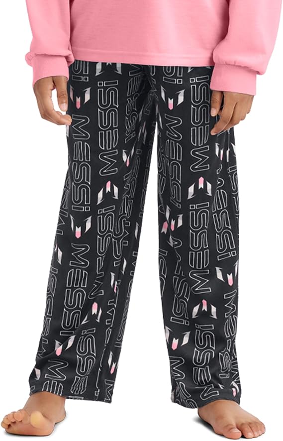Messi unisex-child Lifestyle Long Sleep Pant, Loose-Fit Pajama Bottoms, Comfortable Sleepwear