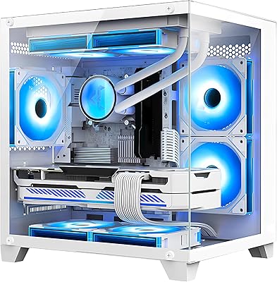 Panorama Gaming PC Desktop - AMD Ryzen 5 5600X 3.7 GHz, RTX 4060 8GB, 32GB DDR4 RAM 3200, 1TB M.2 PCIE SSD, 240mm AIO, 11AC Wi-Fi, Windows 11 Pro 64-bit Desktop Computer, White